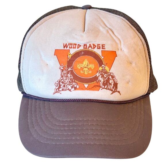 Vintage BSA Trucker Snapback Boy Scouts of America USA Wood Badge Collectible - Picture 1 of 9